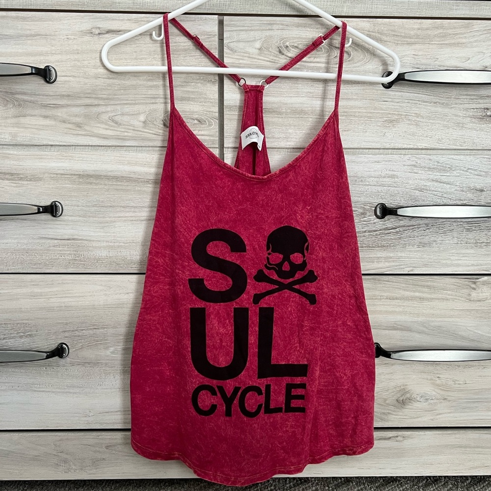 Vintage soul cycle red work out tank top